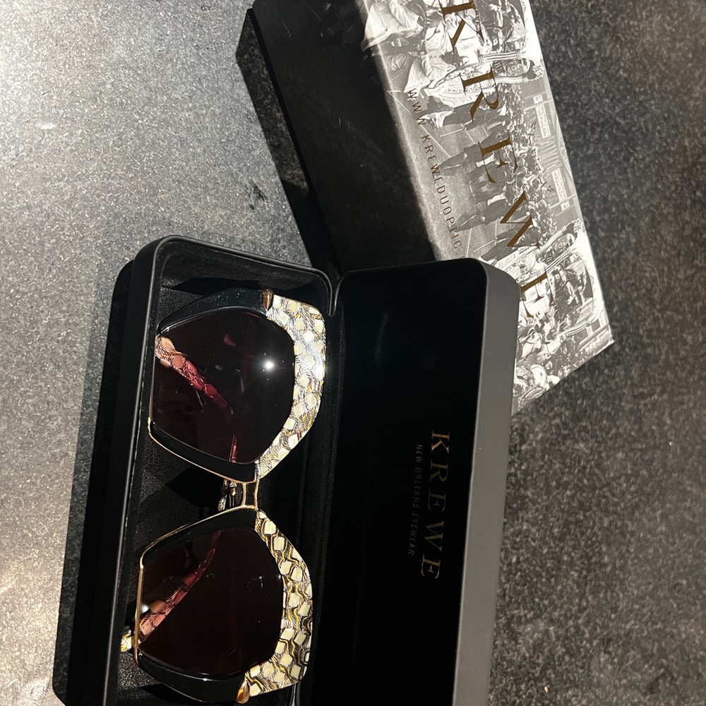 KREWE Sunglasses with Gold and Black Accents
